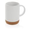 Mug en céramique avec base en liège blanc | sans marquage | non disponible | non disponible