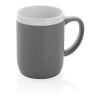 Mug en céramique avec bord blanc gris-blanc | sans marquage | non disponible | non disponible