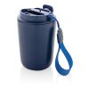 Mug iso en acier inoxydable recyclé RCS avec lanière Cuppa bleu | sans marquage | non disponible | non disponible