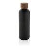 Bouteille iso en acier inoxydable recyclé certifiée RCS Wood noir | sans marquage | non disponible | non disponible