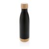 Bouteille isotherme en acier avec finition bambou noir | sans marquage | non disponible | non disponible