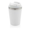 Mug 350ml à double paroi en PP recyclé RCS Java blanc | sans marquage | non disponible | non disponible