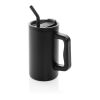 Mug Cube 800ml en acier recyclé certifiée RCS noir | sans marquage | non disponible | non disponible