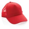 Casquette de routier 5 panneaux coton recyclé Impact AWARE™ rouge | sans marquage | non disponible | non disponible | non disponible
