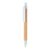 Stylo à bille écoresponsable-recyclé en fibre de paille et liège bleu | sans marquage | non disponible | non disponible