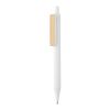 Stylo en ABS recyclé GRS avec clip en bambou blanc | sans marquage | non disponible | non disponible