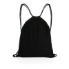 Sac à dos cordelettes en coton recyclé 145 gr Impact AWARE™ noir | sans marquage | non disponible | non disponible | non disponible