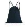Sac à dos cordelettes en coton recyclé 145 gr Impact AWARE™ bleu marine | sans marquage | non disponible | non disponible | non disponible