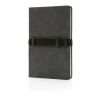 Carnet de notes A5 en PU avec porte téléphone et porte stylo gris | sans marquage | non disponible | non disponible