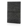 Cahier A5 à couverture souple en feutre recyclé certifié GRS noir | sans marquage | non disponible | non disponible