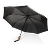 Mini parapluie 21" à ouverture auto en bois d'acacia Kaycey noir | sans marquage | non disponible | non disponible