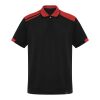 Polo unisexe antibactérien à manches courtes Samurai de 160&nbsp;g/m2 Standard | Noir-Rouge | 3XL | sans marquage | non disponible | non disponible | non disponible