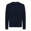 Sweater léger à col rond en coton recyclé Iqoniq Etosha bleu marine | 5XL | sans marquage | non disponible | non disponible | non disponible