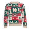 Pull de Noël tricoté S-M beige