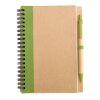 Carnet de note en papier recyclé avec stylo - pages blanches lime | sans marquage | non disponible | non disponible | non disponible
