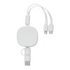 Câble de charge USB rétractable blanc | sans marquage | non disponible | non disponible | non disponible