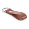 Porte-clés à boucle en PU marron