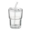 Gobelet verre et paille 400ml transparent | sans marquage | non disponible | non disponible