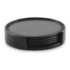 Lot de 4 sous-verres en PU noir | sans marquage | non disponible | non disponible | non disponible
