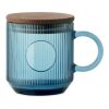 Mug en verre strié 300ml bleu transparent | sans marquage | non disponible | non disponible