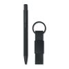 Set stylo à bille et porte-clés en noir