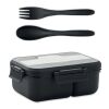Lunch box et couverts en PP noir | sans marquage | non disponible | non disponible | non disponible
