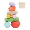 8 stacking wood rocks in pouch beige | sans marquage | non disponible | non disponible | non disponible