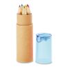 Tube de 6 crayons de couleur bleu transparent | sans marquage | non disponible | non disponible | non disponible