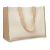 Sac shopping en jute et toile beige