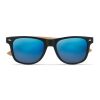 Lunettes de soleil en bambou. bleu