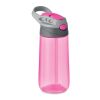Bouteille de sport avec paille et poignée - 450 ml rose transparent | sans marquage | non disponible | non disponible | non disponible