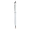 Stylo-stylet fin en métal blanc | sans marquage | non disponible | non disponible | non disponible