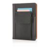 Carnet de notes avec pochette pour téléphone noir | sans marquage | non disponible | non disponible