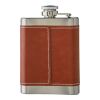 Flasque en acier inoxydable et PU de 100 ml Cedric marron | sans marquage | non disponible | non disponible