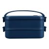 Lunch box en PP d'une capacité totale de 1 600 ml Selwyn bleu | sans marquage | non disponible | non disponible