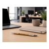Stylo bille en bamboo et métal, mine bleue. marron