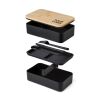 Lunch box double compartiment en PP Maxton noir