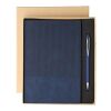 Set de cuaderno de PU reciclado (A5) y bolígrafo Tarek bleu