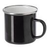 Mug émaillé en acier inoxydable noir | sans marquage | non disponible | non disponible