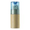 Tube cartonné de 12 crayons bleu clair | sans marquage | non disponible | non disponible