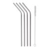 Set de 4 pailles en acier inoxydable argent | sans marquage | non disponible | non disponible