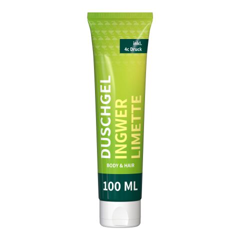Tube de 100 ml - Gel douche Gingembre-Citron Vert - FullbodyPrint Blanc | sans marquage
