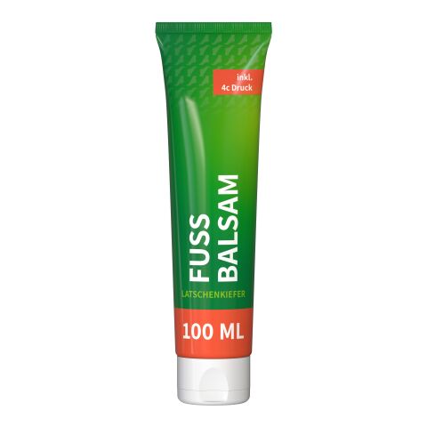 Tube de 100 ml - Baume pour les pieds &quot;Pin de montagne&quot; - FullbodyPrint blanc | Sur toute la surface du tube 