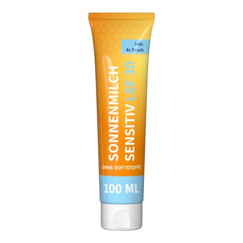 Tube de 100 ml - Lait solaire sensible FPS 30 - FullbodyPrint Blanc | sans marquage