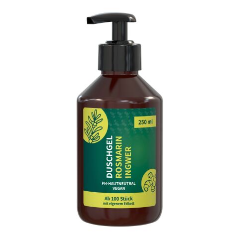Distributeur 250 ml - Gel Douche Rosmarin-Gingembre - Body Label Brun | sans marquage