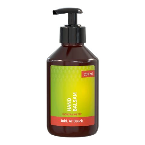 Distributeur avec pompe de 250 ml - Baume pour les mains &quot;Gingembre - Citron Vert&quot; - Body Label Brun | sans marquage