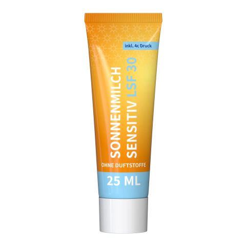 Tube de 25 ml - Lait solaire sensible FPS 30 - FullbodyPrint blanc | Sur toute la surface du tube