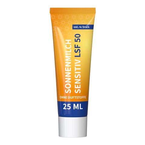 Tube de 25 ml - Lait solaire sensible FPS 50 - FullbodyPrint Blanc | sans marquage