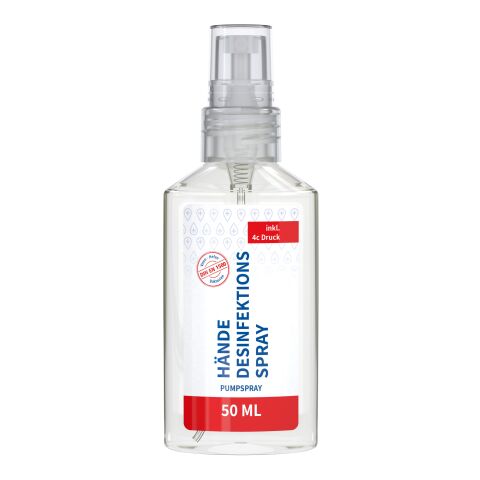 Spray de 50 ml - Désinfectant pour les main - Body Label Transparent | sans marquage