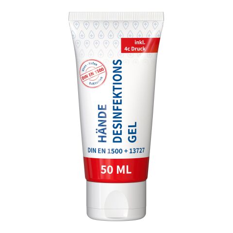 Tube de 50 ml - Gel désinfectant pour les mains - FullbodyPrint Blanc | sans marquage